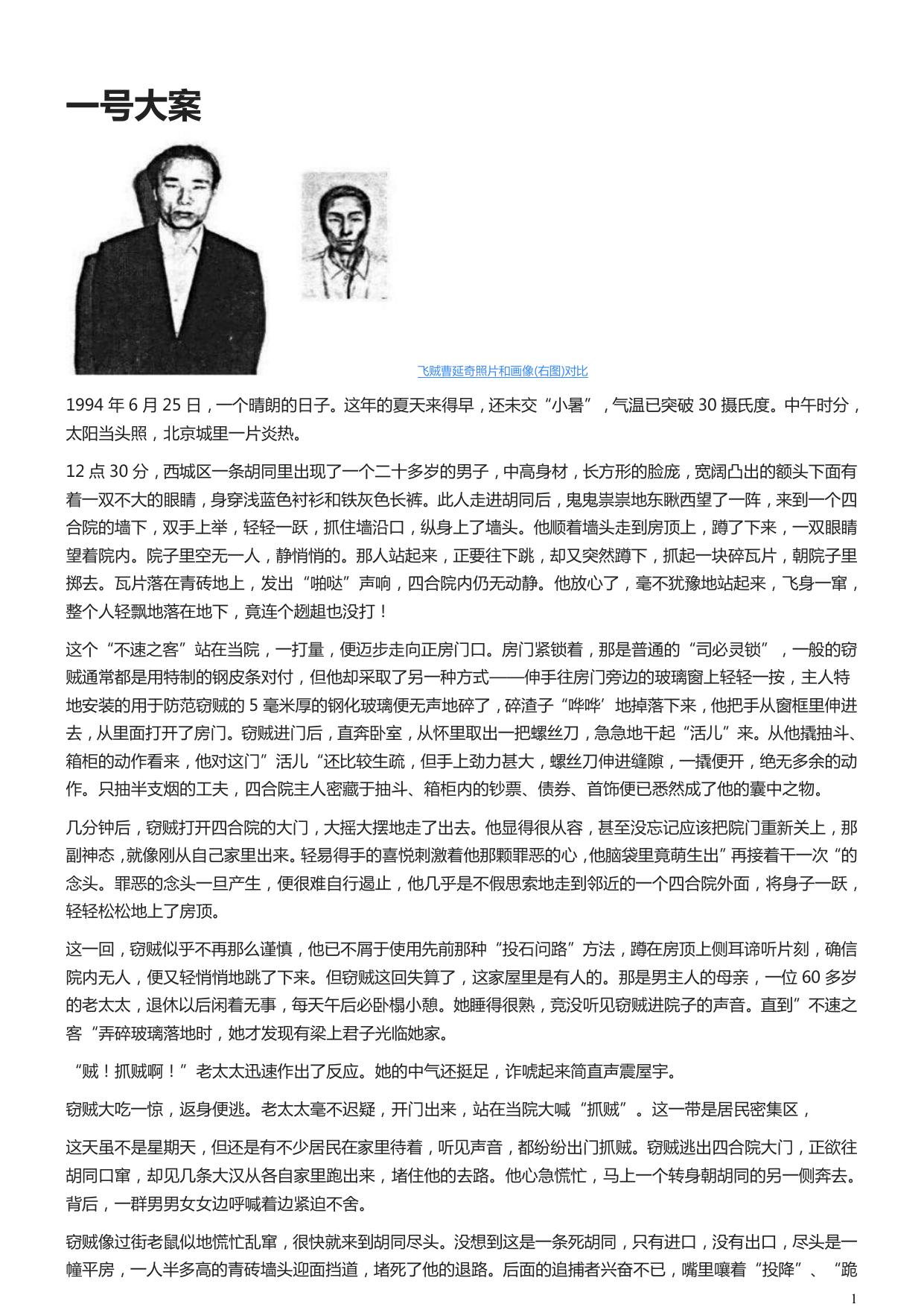 一号大案
